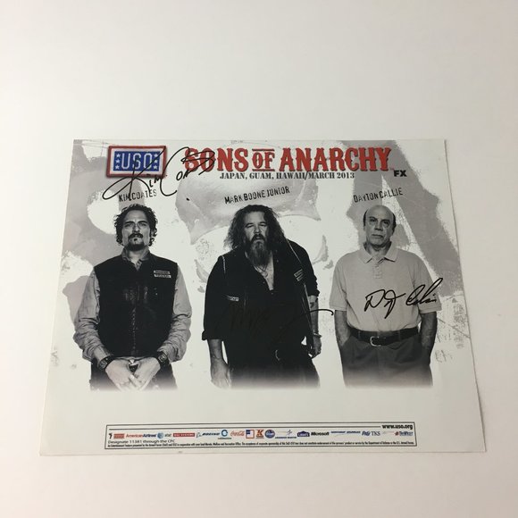 Sons of Anarchy Triple Autographed 8 x 10 Kim Coates Mark Boone Jr Dayton Callie - Picture 1 of 6
